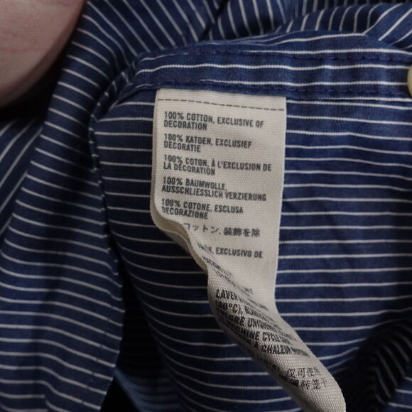 ABERCROMBIE & FITCH MUSCLE FIT BLUE STRIPED BUTTON DOWN SHIRT MENS 2XL XXL - Picture 7 of 7